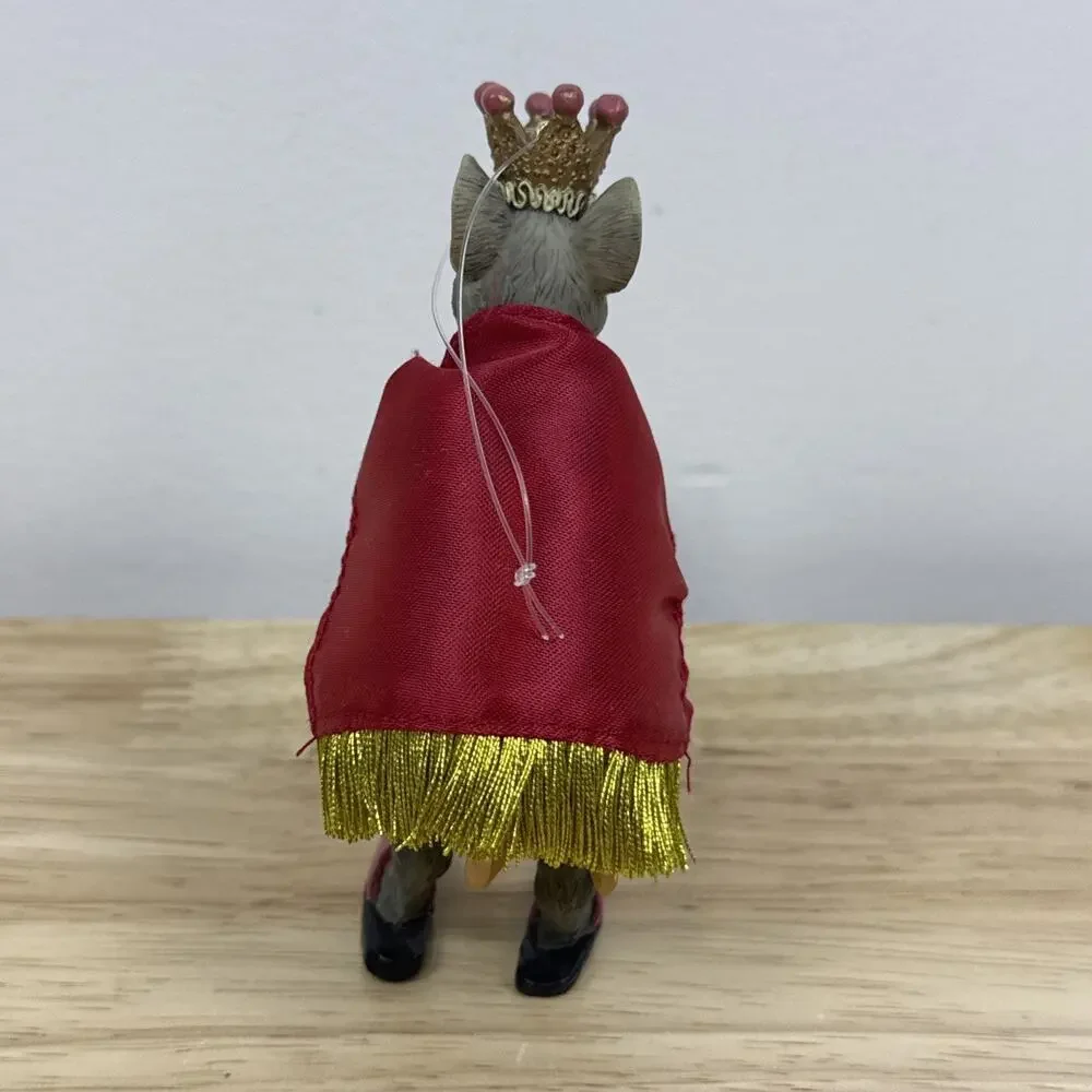 Nutcracker Mouse King Resin Christmas Ornament Pajamas 4”